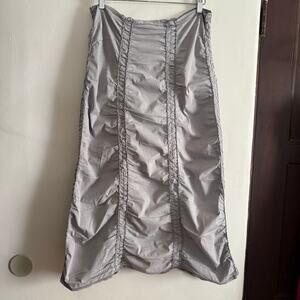 Wearables byXCVI | Cotton Ruched Midi Length Skirt Gray Small